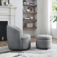 thumbnail image 3 of Juiluna Swivel Barrel Chair With Round Storage Chair, Storage, Soft Cushion 360° Rotation Upholstered Round Chair For Living Room, Bedroom, Office, Kids Room, 3 of 9
