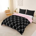 thumbnail image 3 of Erosebridal Cute Bow Knot Queen Duvet Cover Set For Girl Kids,Ribbon Bowtie Bows Bedding,Black White 3-Piece,No Comforter,Reversible, 3 of 6
