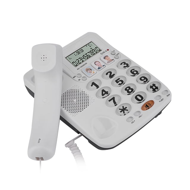 Teléfono con cable de 2 líneas con altavoz, marcación rápida, identificador de llamadas para el hogar o la oficina