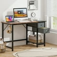 thumbnail image 3 of Topbuy 48-Inch Home Office Desk Modern Computer Workstation with 2 Drawers Hanging Hook & Storage Shelf, 3 of 10