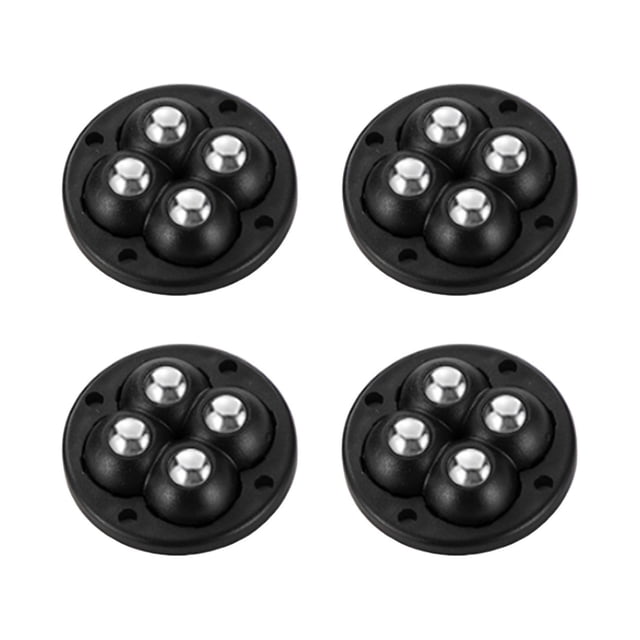 4-Pack Self-Adhesive Swivel Casters with Stainless Steel Ball Bearings, 4.8 cm x 4.8 cm x 1.5 cm, for Boxes and Containers