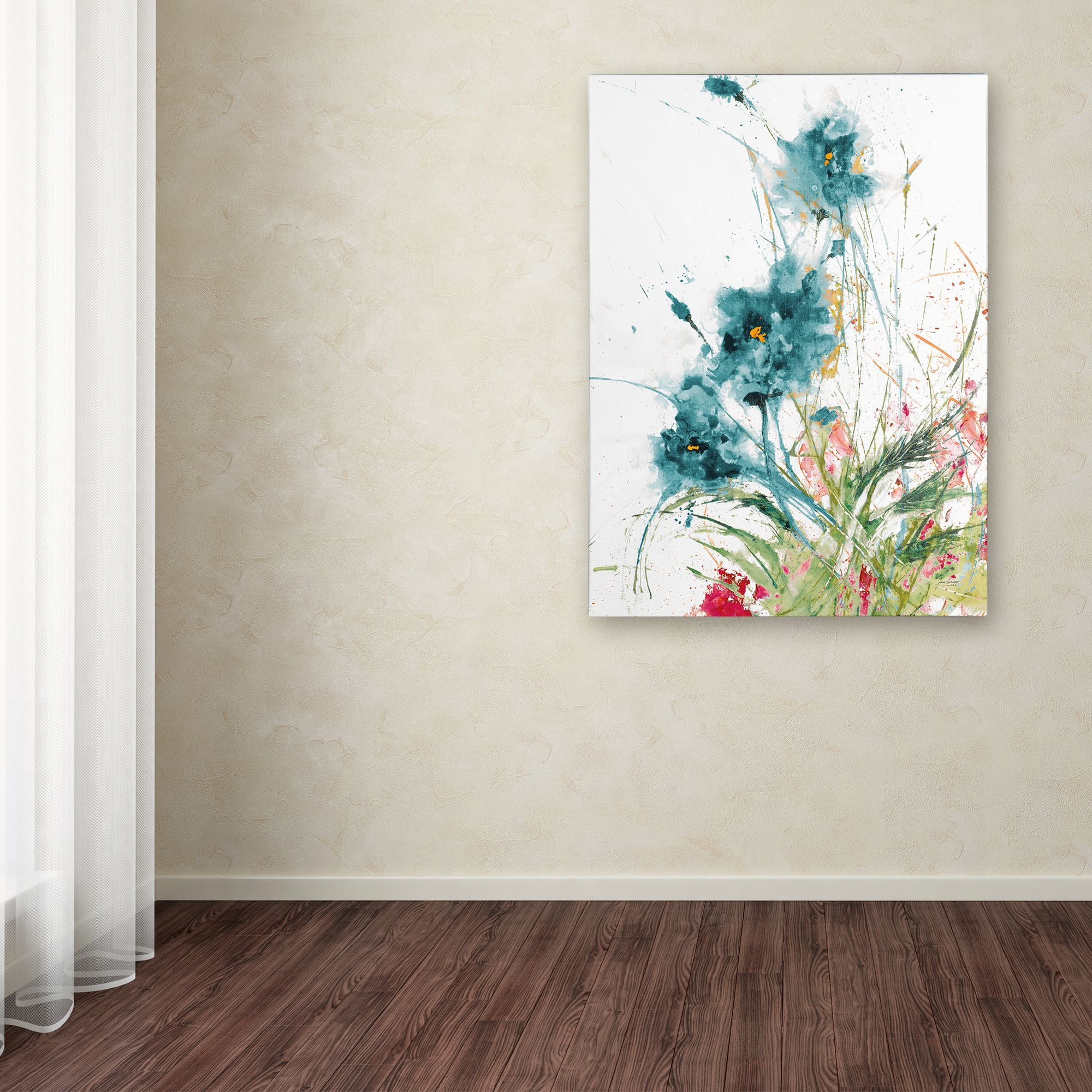 Trademark Fine Art 'Flora Blue Crop on White' Canvas Art by Jan Griggs