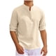 thumbnail image 1 of pstuiky Camisas de manga larga de invierno para hombre, Camisa informal de moda para hombre, con cuello en V y mangas cortas, transpirable y con botones. camisetas de hombre l, 1 of 4