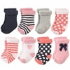 Hudson Baby Infant Girl Cotton Rich Newborn and Terry Socks, Heart, 0-6 Months