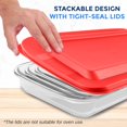 thumbnail image 3 of Rectangular Glass Bakeware Set - 4 Sets of High Borosilicate with PE Lid, Heat-Resistant, Non-Slip Design, Convenient to Use & Easy to Clean, Elegant Design, Color Red- SL4PBK10, 3 of 7