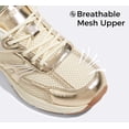 thumbnail image 4 of LUCKY STEP Lace Up Mesh Lightweight Fashion Sneakers Casual Shoes,Gold,Womens, 4 of 11