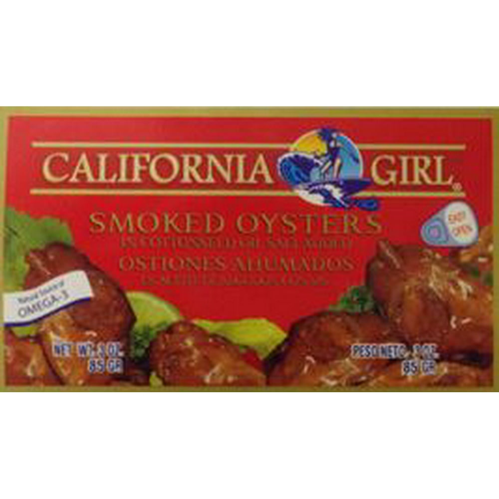 California Girl Salted Smoked Oysters in Cottonseed Oil, 3 oz Walmart
