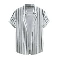 thumbnail image 1 of Qiopertar Liquidation à Moins de 5$ Chemise Décontractée Mode Homme Imprimé Bouton Plage Manches Courtes Col Rabattu en Solde, 1 of 5