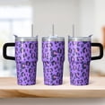 thumbnail image 2 of Leopard 20oz Stainless Steel Tumbler with Handle and Straw – Insulated Travel Cup with Sliding Lid, 360° Full Wrap Printed Mug for Home, Outdoor & Sports Use, 2 of 6
