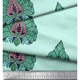 thumbnail image 2 of Soimoi Polyester Crepe Fabric Leaves & Floral Block Printed Craft Fabric by The Yard 42 Inch Wide, 2 of 3