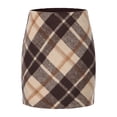 thumbnail image 2 of Lolmot Womens Plaid Flannel Skirts, Y2K Classic Fit High Rise Mini Skirt, Stretchy Pencil Skirts, Fall Winter Business Outfits, 2 of 9