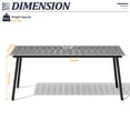 thumbnail image 2 of Pellebant 70" Patio Outdoor Dining Table for 6, Sturdy Aluminum Frame Wood-Grain Top with Umbrella Hole, Grey, 2 of 6