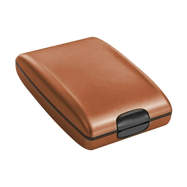 Bearachild Cartera con tarjetero, organizador multifuncional, bolsa de dinero con bloqueo de dureza de aluminio, monedero antirrobo para tarjetas Almacenamiento y organización del hogar café