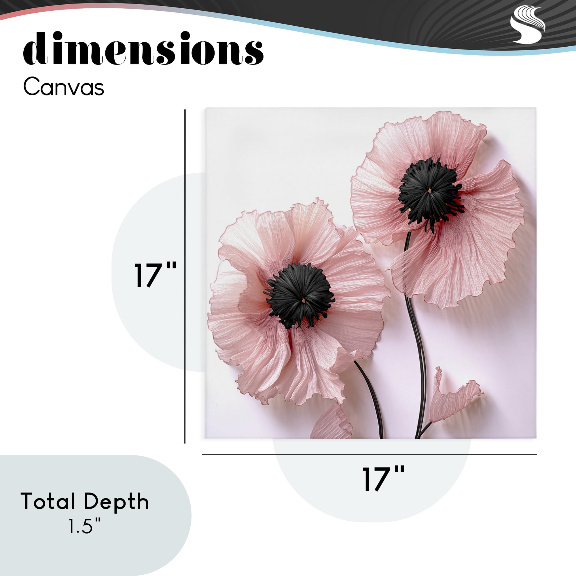 Properly Pink Poppies Canvas Wall Art, design by Sasha