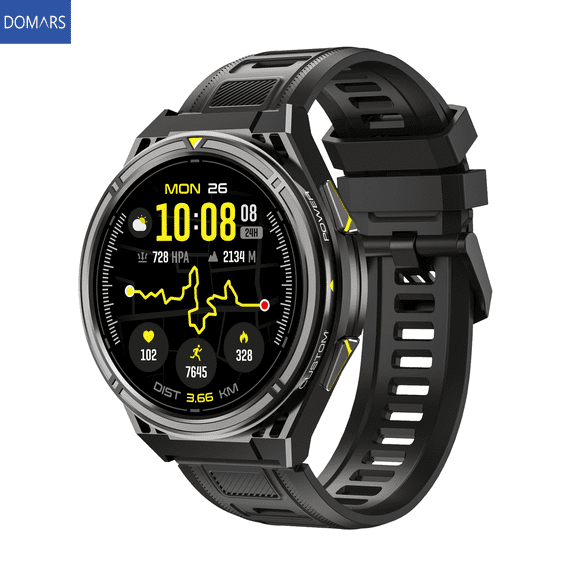 Domars 1.43" AMOLED Smart Watch, 100 Workout Modes, 500mAh Battery 5ATM Waterproof Activity Tracker