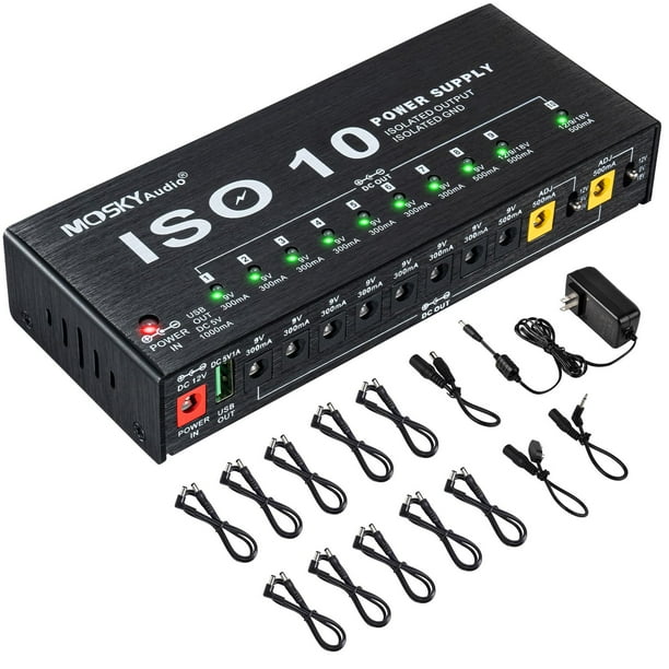Fuente de alimentación para pedal de guitarra Mosky ISO 10 10 Salida DC aislada