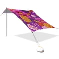 thumbnail image 3 of Portable Beach Tent Sun Shelter With Ground Pegs Water And Wind Resistant Sun Shade Canopy Angle Adjustable Floral Patterns, 3 of 7