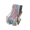 thumbnail image 3 of Blue and Pink Soft Flannel Fleece Throw Blanket, Happy Flying Pig with Wings on Retro Style Dotted Oval, Cozy Plush for Indoor and Outdoor Use, 70" x 90", Pale Sky Blue Pale Pink, by Ambesonne, 3 of 5