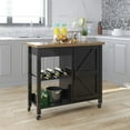 thumbnail image 3 of Catrimown Farmhouse Kitchen Cart with Storage, Rolling Kitchen Cart on Wheels, Microwave Stand Coffee Cart, Black, 3 of 10
