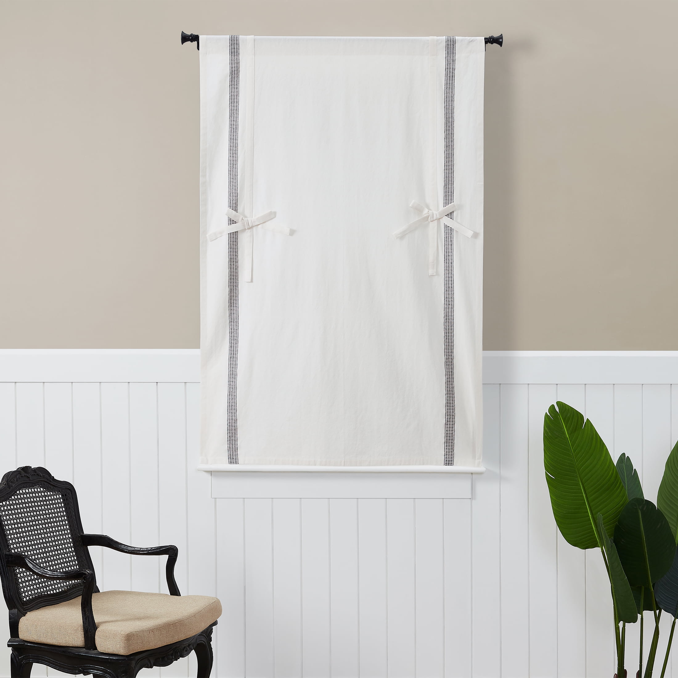 (2 pack) Better Homes & Gardens Light Filtering Cotton Balloon Shade, Ivory, 42 in x 63 in