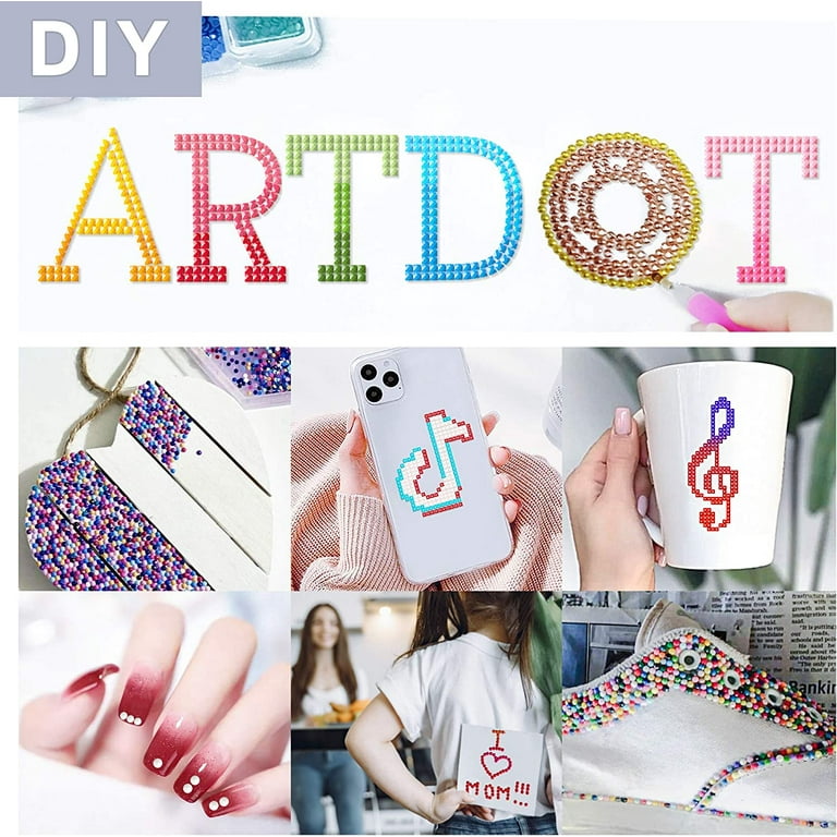 ARTDOT Beads for Diamond Painting Kit, 89000 Pieces 445 Colors Drills  Sparkle Diamonds for Nails Diamond Art Crafts (Square Beads 200 pcs per Bag)
