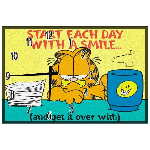 Wood Wall Clock Grumpy Pet Fat Cat Funny Coffee Morning Cartoon Home Decor Large Clock Wood Wall Art 12 X 18 inch for Room Wood Wall Clock Grumpy Pet Fat Cat Funny Coffee Morning Cartoon Home Decor Large Clock Wood Wall Art 12 X 18 inch for Room