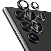Dteck for Samsung Galaxy S23 Ultra Camera Lens Protector Accessories Cover Camera Screen Protector Tempered Glass for Samsung Galaxy S23 Ultra Aluminum Edge Metal Case Friendly,Black