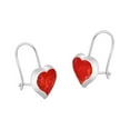 thumbnail image 2 of Adorable Hearts Red Coral and Sterling Silver Ear Wire Earrings, 2 of 5