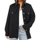 thumbnail image 3 of Women Jackets Long Sleeve Batwtops Cardigan Shirt Button Down Loose Jackets, 3 of 8