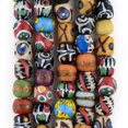 thumbnail image 4 of The Bead Chest Painted African Krobo Beads - Full Strand of Ghanaian Tribal Glass Beads for Necklace or Jewelry Making (Fancy Venetian-Style), 4 of 4
