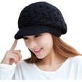 thumbnail image 1 of Gorros de punto de invierno para mujer, gorros cálidos para mujer, gorros de lana para nieve y esquí con visera, gorros de punto cálidos para mujer para invierno, 1 of 8