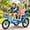 Blue, variant on ICEELF Height-Adjustable Dual-Seat Kids Tricycle, Dual Handbrake, 3 Storage Baskets, 16 Inch Tandem Trike for Ages 4-9
