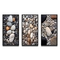 thumbnail image 2 of Designart "Beach Photo Harmonious symmetry IV" Abstract Framed Wall Art Set Of 3 - Grey Beach Frame Canvas Set For Living Room Decor, 2 of 7