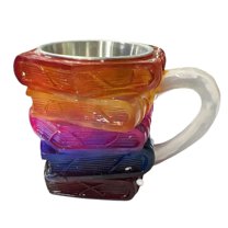 Shoreew Painted Book Mug Glass Drink Coffee Cup 11oz Reading-inspired Mug Novelty Book Drinkware Literary Lover Gifts
