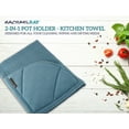 thumbnail image 2 of Rachael Ray Moppine Towel,2pk - 2-in-1 Kitchen Towel and Pot Holder with 2 Heat Resistant Pockets to Grip Hot Cookware, Bakeware, Absorbent Kitchen Towels Perfect for Drying Dishes & Hands, Smoke Blue, 2 of 8