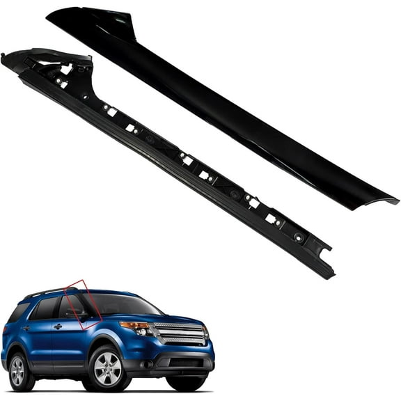 SHZAITOR Right Side Windshield A-Pillar Molding Trim 2Pcs Black Kit Replacement for 2011-2019 Explorer 926-451 BB5Z7803136AA BB5Z-7803136-AB BB5Z7803136BA BB5Z7803144AA
