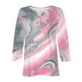 thumbnail image 4 of Yuanlook Womens Tops 3/4 Sleeve V Neck Shirts Slim Fit Dressy Casual Tunic Blouses Summer Work Tees - Pink - XL, 4 of 5
