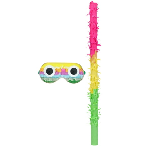CIMAXIC Kit de Bâton de Pinata et Bandeau pour Anniversaire, Masque Bandeau pour Fête, 19.69"X0.79"X0.39 Pouces
