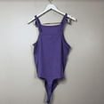 thumbnail image 3 of BP Women's Plus Size Knit Sleeveless Square-Neck Thong Bodysuit Purple 1X, NWT, 3 of 3