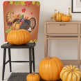thumbnail image 5 of Thanksgiving Turkey Pumpkin Chair Covers Set of 6 Fall Maple Leaves Harvest Chair Back Covers Stretch Removable Washable Slipcovers Protector for Dining Room Kitchen Party Decor, 5 of 5