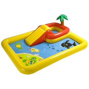 Tumis 100" x 77" Inflatable Ocean Play Center Kids Backyard Kiddie Pool and Water Game Outdoor Set with Water Slide and Built-in Sprayer