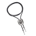 thumbnail image 2 of QccHieUs 3D Western Cowboy Hat Bolo Tie Vintage Accessories for Men Alloy Pendant Fashion Argent, 2 of 9