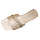 thumbnail image 1 of Bmisegm Women Sandals Fashionable New Pattern Solid Color Sequin Decoration Flat Bottomed Square Toe Open Toe Breathable and Comfortable Summer Beach Shoes Womens Sandals Summer Gold 8.5, 1 of 9