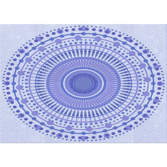 Ahgly Company Machine Washable Indoor Rectangle Transitional Heavenly Blue Area Rugs, 8' x 10'