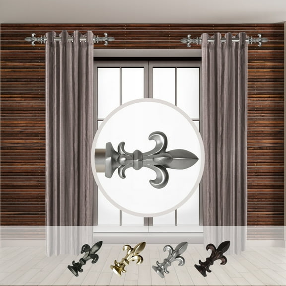 Domovina Tanner 1-inch Side Curtain Rod 12-20 Inches (Set of 2)-Color:Satin Nickel