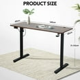 thumbnail image 7 of YRLLENSDAN 55 IN Electric Standing Desk Adjustable Height, Modern Computer Table with Headset Rack, Ergonomic Office Desk with 2 Memory Function, Walnut, 7 of 7