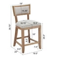 thumbnail image 4 of GDF Studio Tisa 26.5" Rubberwood Counter Stool, Beige Natural, Set of 2, 4 of 9