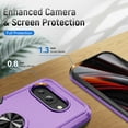 thumbnail image 6 of ChicShell for Google Pixel 9A Case with Ring Holder Stad, Military Grade Shockproof Compatible with Car Mount Rugged Bumper Phone Case Shockproof Protective Back Cover for Women Men, Purple+Black, 6 of 10