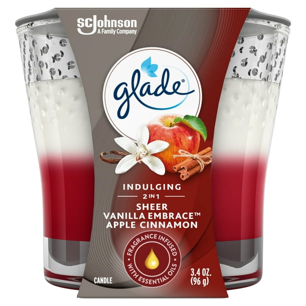 Glade 2in1 Jar Candle Air Freshener, Sheer Vanilla Embrace & Apple
