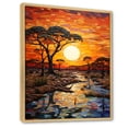 thumbnail image 2 of Designart "Savannah Sunset in African Safari Palette V" Landscapes Framed Wall Art - Global Yellow Africa Living Room Framed Canvas Art, 2 of 6